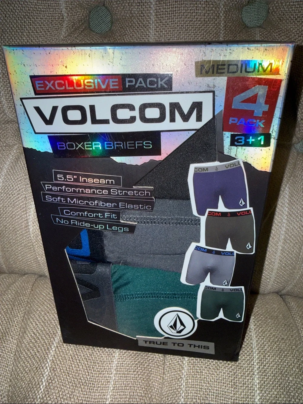 NIN Volcom 4-Pack Men’s Boxer Briefs + 3 Brand New - 7 TOTAL